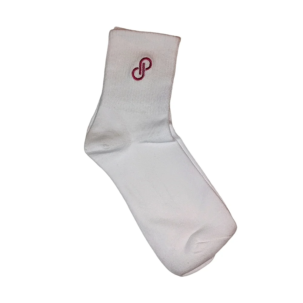 Poshmark White Socks With Fuchsia Logo Detail